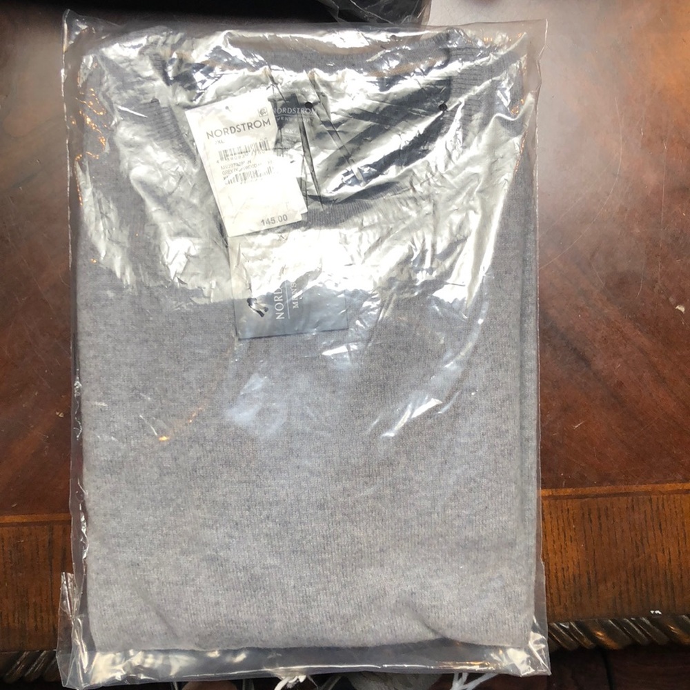 Nordstrom Cashmere Crewneck Sweater, Size 2XL - Grey - Picture 3 of 9